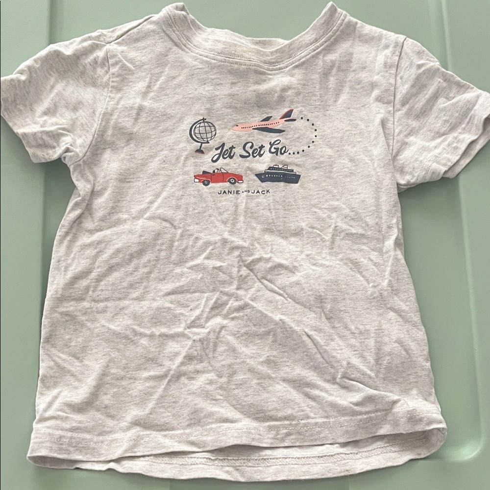 Janie and Jack Gray Jet Set Go T-Shirt